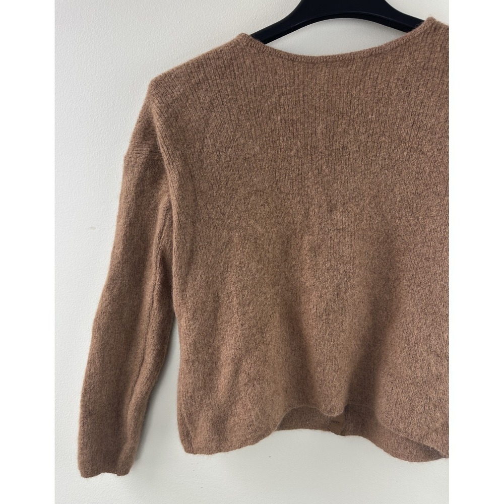 Sezane Gaspard Super Kid Mohair Baby Alpaca Cardigan Sweater Brown M Luxury - Picture 11 of 14